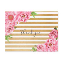 Pink Peonies meisje baby shower gedicht bedankt