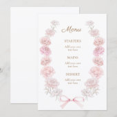 pink peonies Menu (Voorkant / Achterkant)