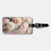 Pink Peonies Monogram Name Personalized Bagagelabel (Voorkant horizontaal)