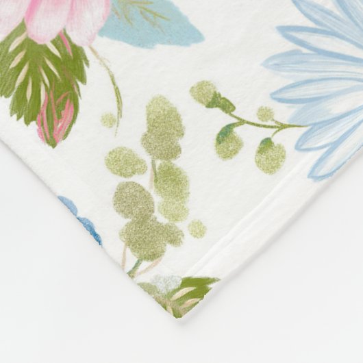 Pink Peonies Pattern  Fleece Deken (Hoek)