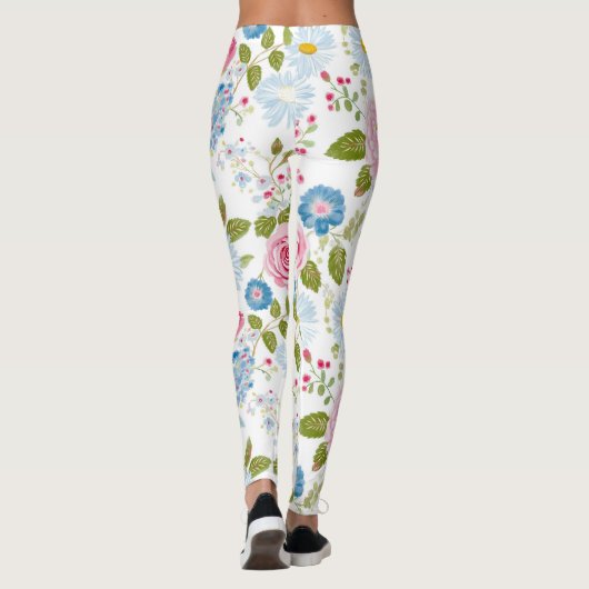 Pink Peonies Pattern  Leggings (Achterkant)