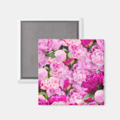 Pink Peonies Pattern Magneet (Voorkant / Achterkant)
