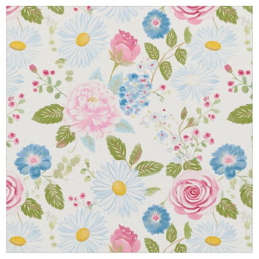 Pink Peonies Pattern Stof (Close Up)