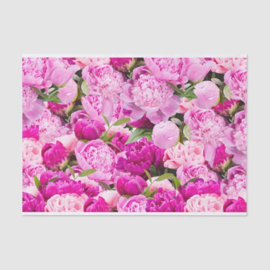 Pink Peonies Pattern Tissuepapier (Voorkant)
