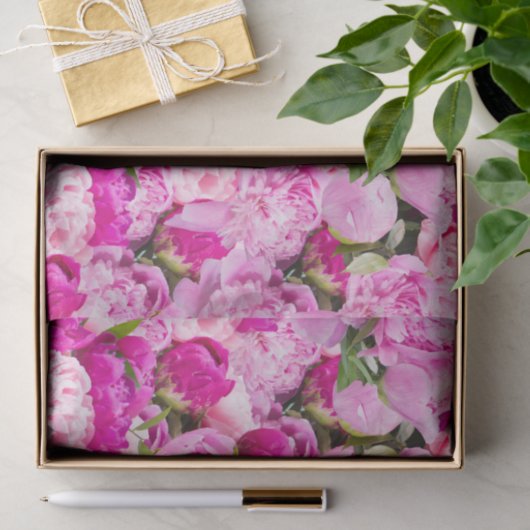 Pink Peonies Pattern Tissuepapier (Geschenk)