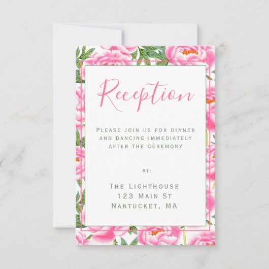 Pink Peonies Pattern | Weddenschappen opnemen Kaart (Voorkant)
