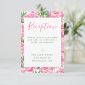 Pink Peonies Pattern | Weddenschappen opnemen Kaart (Staand voorkant)