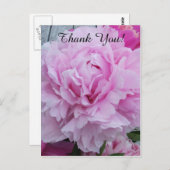 Pink Peonies Peony Dank je wel Briefkaart (Voorkant / Achterkant)