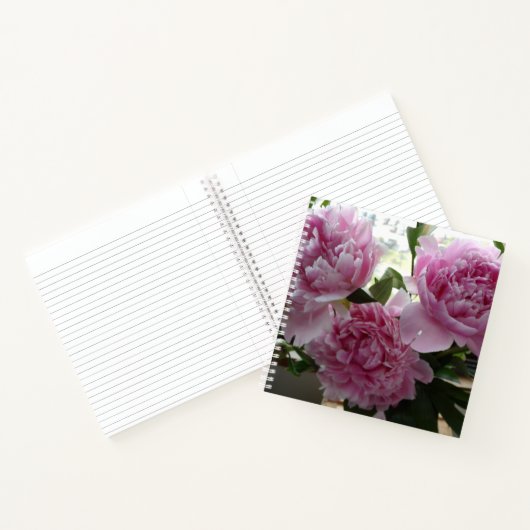Pink Peonies Spiral Notebook Notitieboek (Binnen)