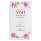 Pink Peonies Waterverf Floral Green Wedding Guest Klein Cadeauzakje (Voorkant)