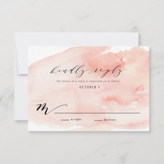 Pink Peonies Weddenschap RSVP Kaartje (Voorkant)