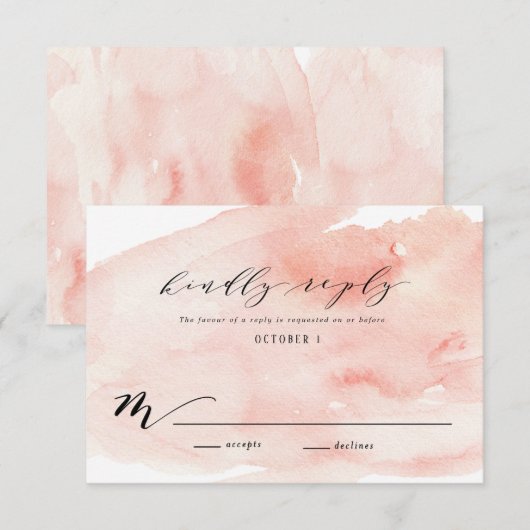 Pink Peonies Weddenschap RSVP Kaartje (Voorkant / Achterkant)