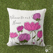 Pink Peonies "Welkom bij ons thuis"