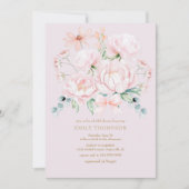 Pink Peonies Wildflowers Bow Garden Vrijgezellenfe Kaart (Voorkant)