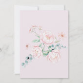 Pink Peonies Wildflowers Bow Garden Vrijgezellenfe Kaart (Achterkant)