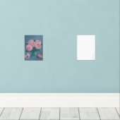 Pink Peonies with Hidden Cat Eyes Muurkunst Sets (Houten vloer)