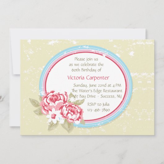 Pink Peony (1) Uitnodiging (Voorkant)