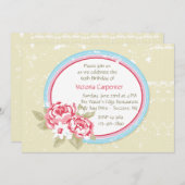 Pink Peony (1) Uitnodiging (Voorkant / Achterkant)