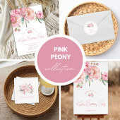 Pink Peony 30th Birthday Invitation Kaart