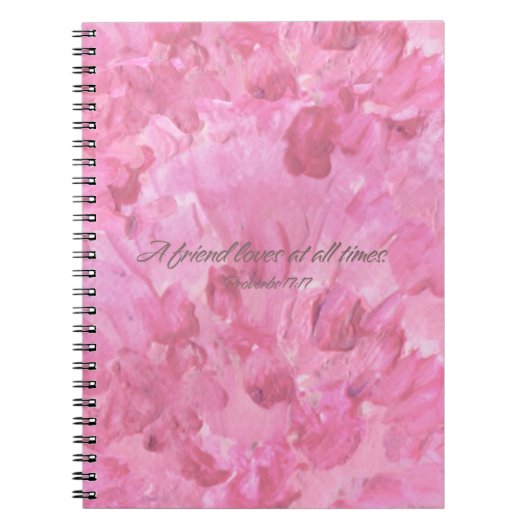 Pink Peony-A Friend Loves Spiral Notebook Notitieboek (Voorkant)