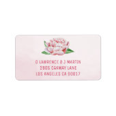 Pink Peony Adresetiketten Etiket (Voorkant)