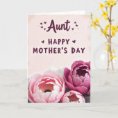 Pink Peony Aunts Day Card Kaart (Gele Bloem)