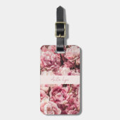 Pink Peony Bagagelabel (Voorkant verticaal)