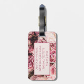 Pink Peony Bagagelabel (Achterkant verticaal)