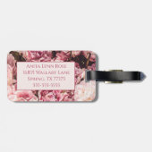 Pink Peony Bagagelabel (Achterkant horizontaal)