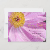 PINK PEONY Bat Mitzvah Invitation RSVP Reply Card (Voorkant)