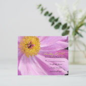 PINK PEONY Bat Mitzvah Invitation RSVP Reply Card (Staand voorkant)