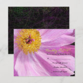 PINK PEONY Bat Mitzvah Invitation RSVP Reply Card (Voorkant / Achterkant)