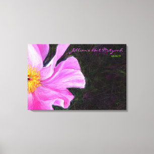 PINK PEONY Bat Mitzvah Sign-In Board Canvas Afdruk