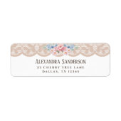 Pink Peony Beige Lace Retouradres Etiket (Voorkant)