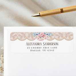 Pink Peony Beige Lace Retouradres Etiket