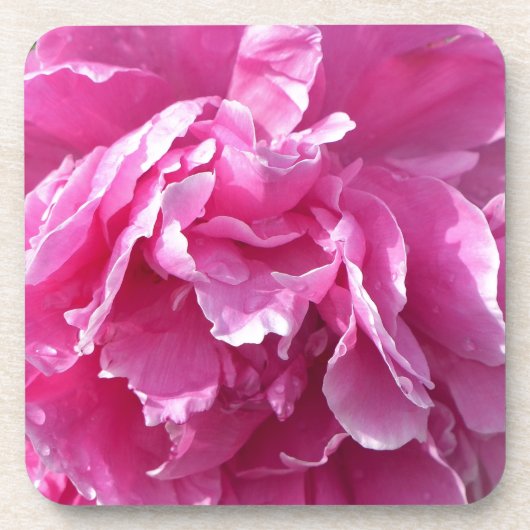 Pink Peony Bier Onderzetter (Voorkant)