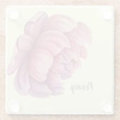Pink Peony Big Bloom Glazen Onderzetter (Achterkant)