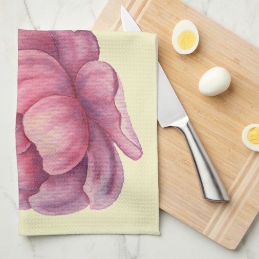 Pink Peony Big Bloom Theedoek (Quarter Fold)