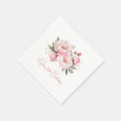 Pink Peony Birthday Cocktail Napkin Servet (Hoek)