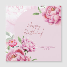 Pink Peony Birthday Folded Greeting Card