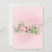 Pink Peony Bloom Alcohol Ink Brunch & Bubble Kaart (Achterkant)