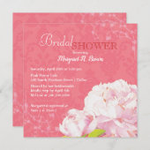 Pink Peony Blooms Summer Vrijgezellenfeest Kaart (Voorkant / Achterkant)