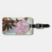 Pink Peony Blossom Bagagelabel (Voorkant horizontaal)