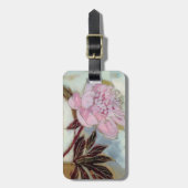 Pink Peony Blossom Bagagelabel (Voorkant verticaal)