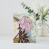 Pink Peony Blossom Briefkaart (Staand voorkant)