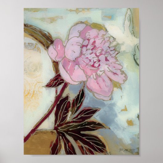 Pink Peony Blossom Poster (Voorkant)