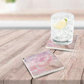 Pink Peony Blossom Stenen Onderzetter