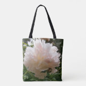 Pink Peony Blossom.text. Tote Bag (Achterkant)