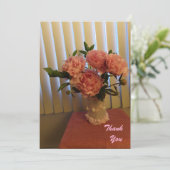 Pink Peony Bouquet Flat Thank You Card Bedankkaart (Staand voorkant)
