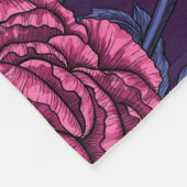 Pink peony bouquet fleece deken (Hoek)